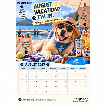 Labrador Calendar 2027 – Funny 12-Month Wall Calendar for Labrador Lovers & Dog Owners