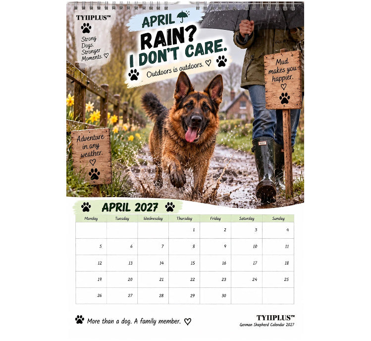 German Shepherd Calendar 2027 – Funny 12-Month Wall Calendar for German Shepherd Lovers & Dog Owners