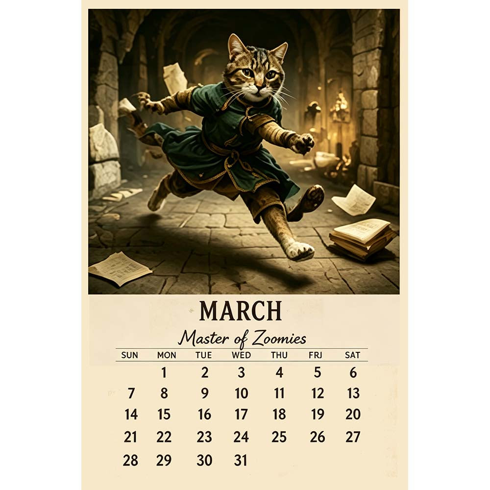 🐱2027 Medieval Cats Doing Modern Jobs Calendar