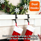 2-in-1 Garland and Fireplace Stocking Hanger