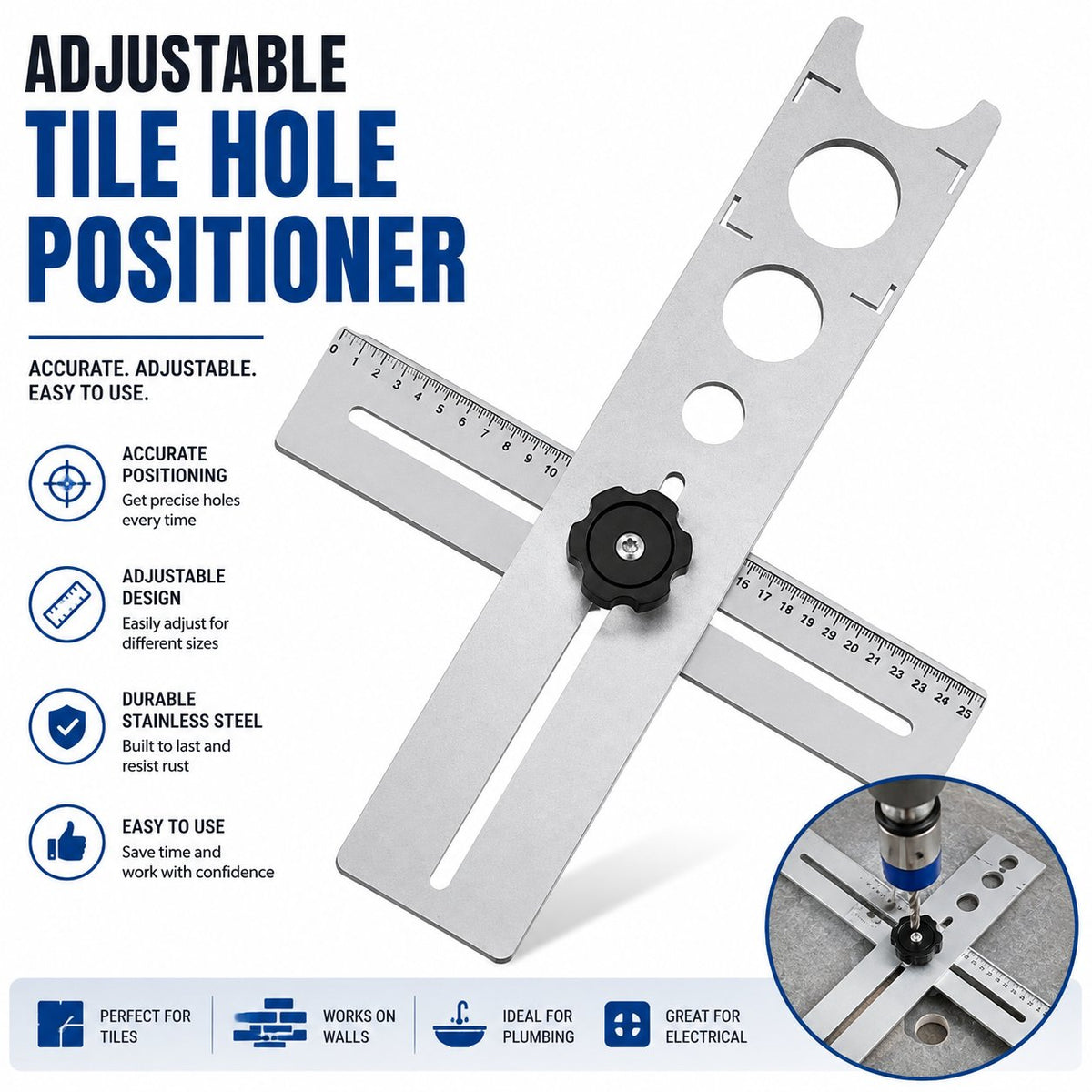 🛠️ Full-angle Adjustable Drilling Tool