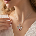 I Love You Forever Heart Angel Wing Cross Necklace
