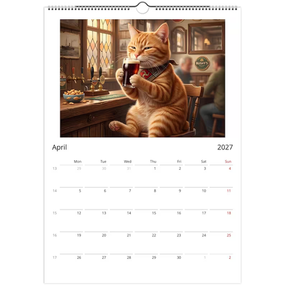 Orange Cat Calendar 2027 - Daily Activities