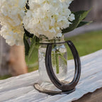 Horseshoe Flower Mason Jar Vase (jar not included)