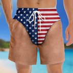 Fun Men's Faux-Layered Swim Trunks