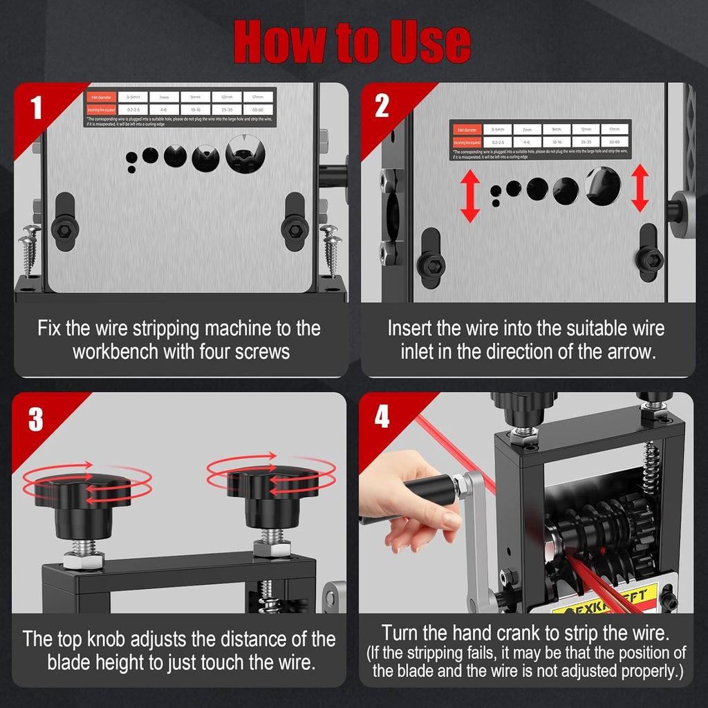 Manual & Electric Dual-Mode Wire Stripping Machine With 6 Channels for 3–17mm Cables