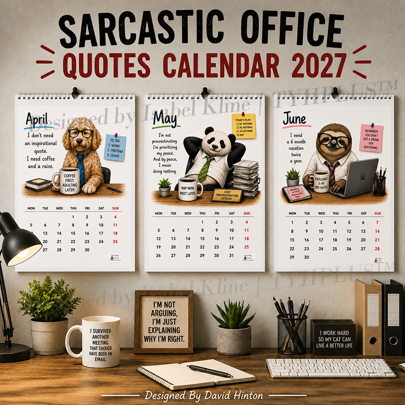 😏 Sarcastic Office Quotes 2027 Wall Calendar
