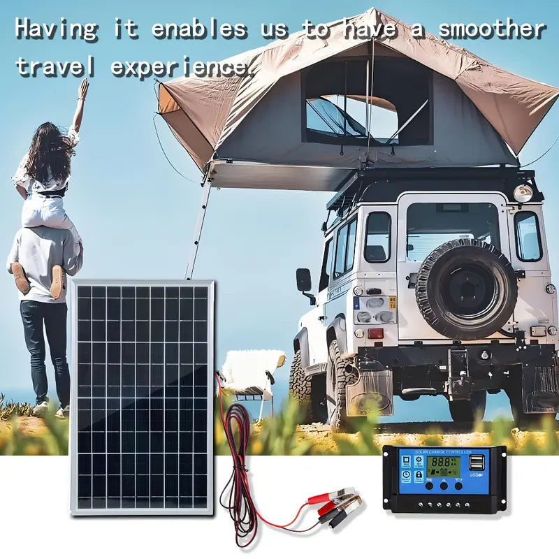☀️ Portable 12V Solar Panel Kit – Charge Anywhere, Anytime