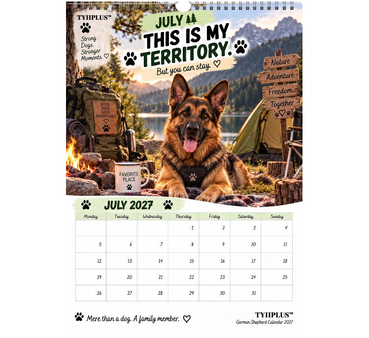 German Shepherd Calendar 2027 – Funny 12-Month Wall Calendar for German Shepherd Lovers & Dog Owners
