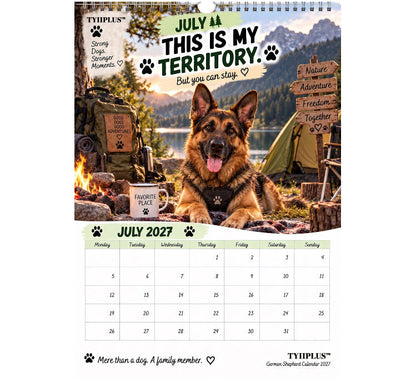 German Shepherd Calendar 2027 – Funny 12-Month Wall Calendar for German Shepherd Lovers & Dog Owners
