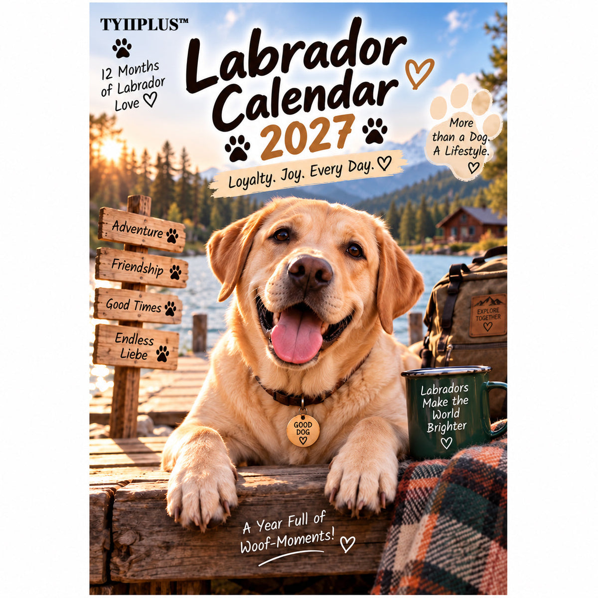 Labrador Calendar 2027 – Funny 12-Month Wall Calendar for Labrador Lovers & Dog Owners