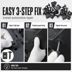 Universal Car Metal U-Type Clips and Screws Set