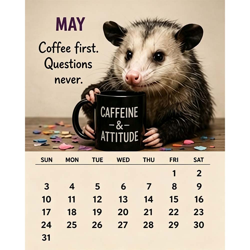 🐭2027 Opossum Calendar - 12 Months of Moods