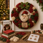 🎄 3D Fabric Poke Wreath DIY Kit
