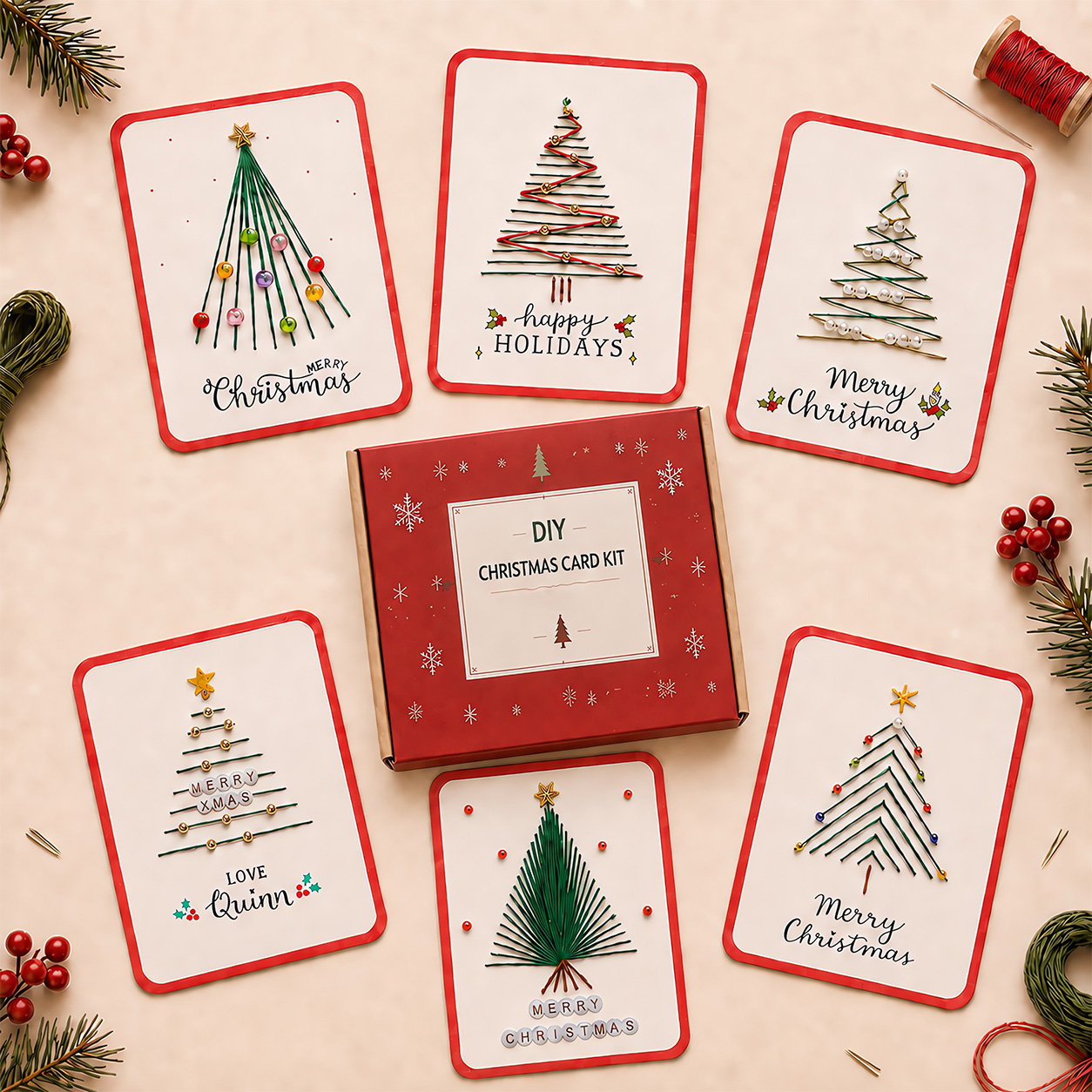 🎄 Merry & Bright Christmas DIY Kit – 6-Piece Set