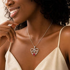 I Love You Forever Heart Angel Wing Cross Necklace