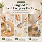 🥄 All-in-One Stainless Steel Kitchen Spoon | Grate, Strain, Mash & More