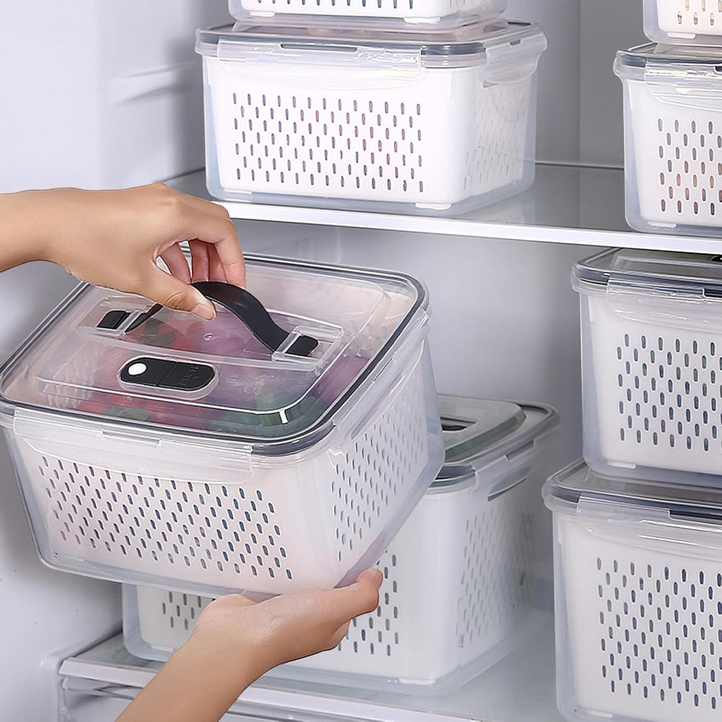 Fruit Storage Containers for Fridge with Removable Colander