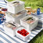 Fruit Storage Containers for Fridge with Removable Colander