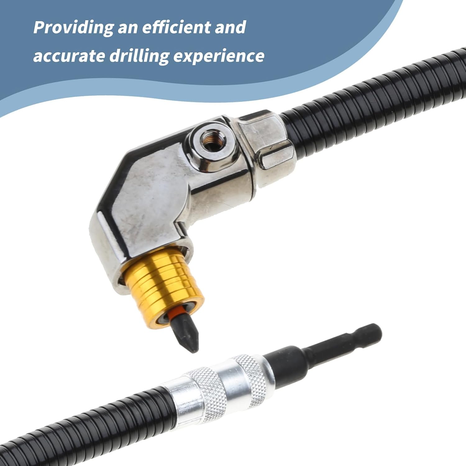 🔧 Flexible 90‐Degree Right‐Angle Drill Attachment with Long Flexible Shaft