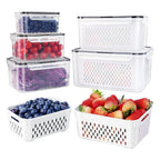 Fruit Storage Containers for Fridge with Removable Colander