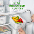 Fruit Storage Containers for Fridge with Removable Colander
