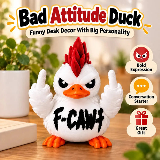 Funny Attitude Desk Buddies – Bad Attitude Duck & Grumpy Raven