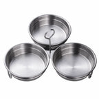 3-Cup Stainless Steel Egg Poacher with Handle, Steamed Egg Mold