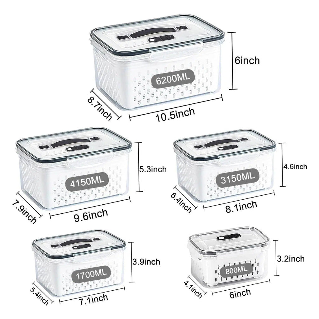 Fruit Storage Containers for Fridge with Removable Colander