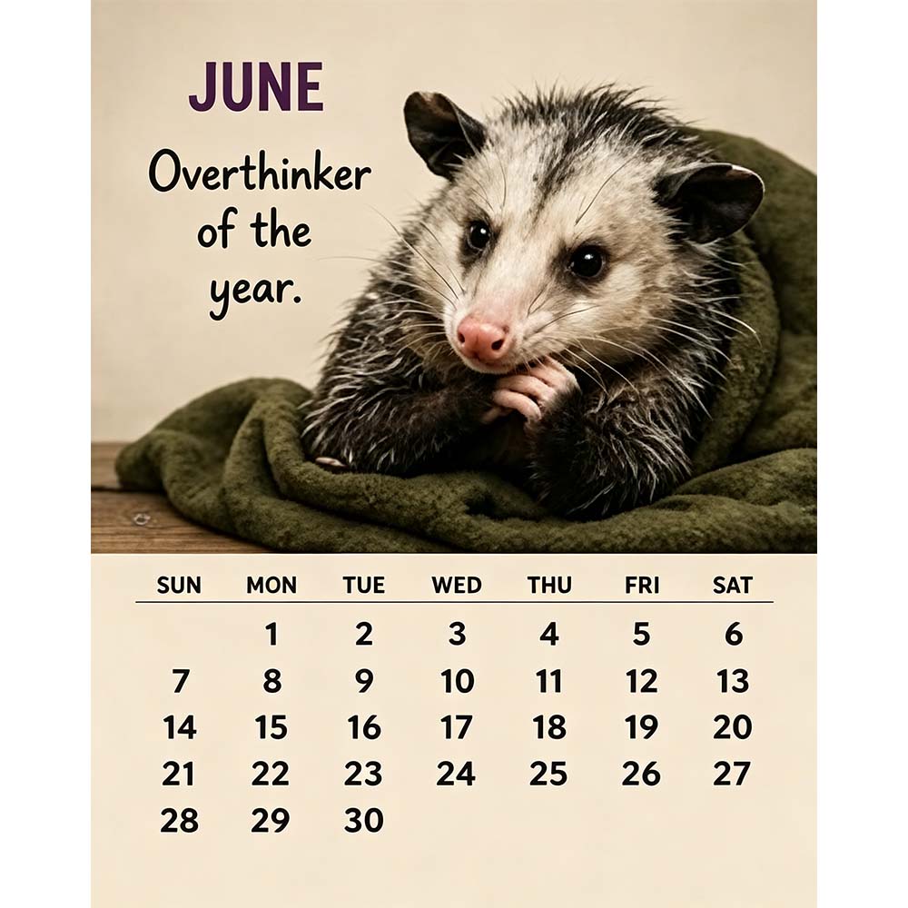 🐭2027 Opossum Calendar - 12 Months of Moods