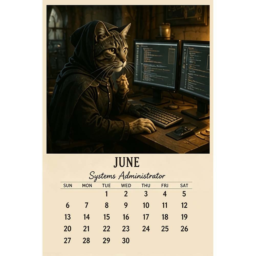 🐱2027 Medieval Cats Doing Modern Jobs Calendar