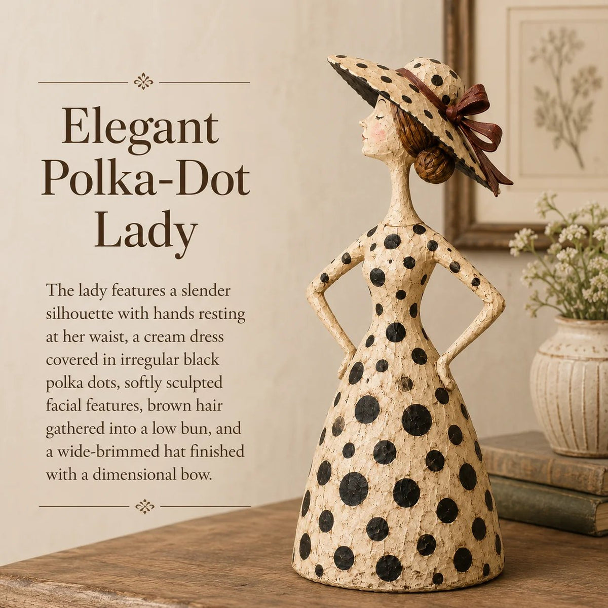 🐈‍⬛💃 Vintage Cat & Lady Sculptures