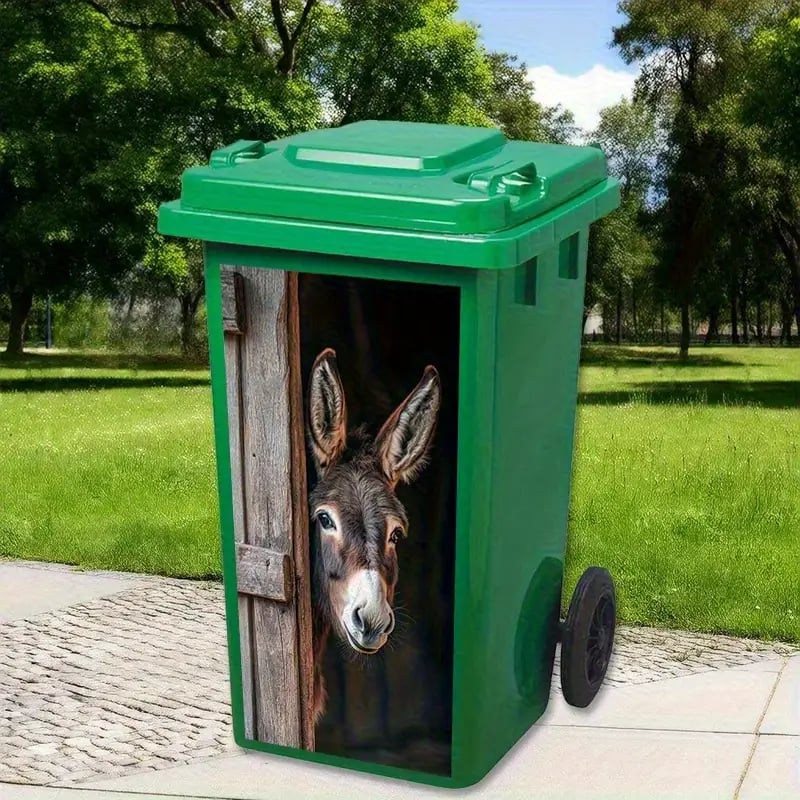 🫏 Donkey Painting Trash Can Sticker