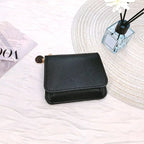 Elegant and Minimalist Women's Slim Short Wallet – with card slots, a bill compartment, and an ID window