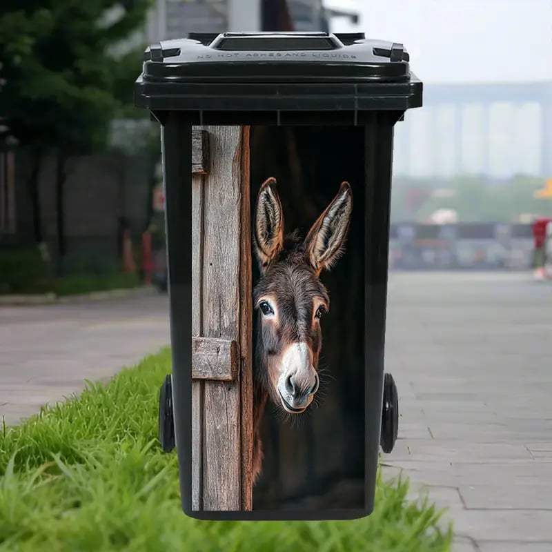 🫏 Donkey Painting Trash Can Sticker