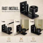 8-in-1 Adjustable Barn Door Floor Guide – Wall-Mount Stay Roller for Smooth, Stable Sliding