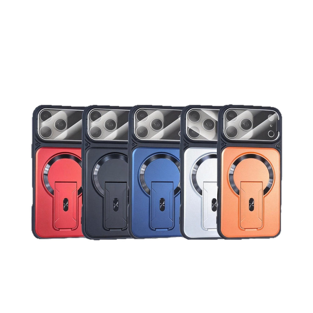 MagSafe Magnetic Case with Camera Lens Cover & Invisible Stand for iPhone