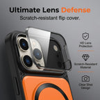 MagSafe Magnetic Case with Camera Lens Cover & Invisible Stand for iPhone