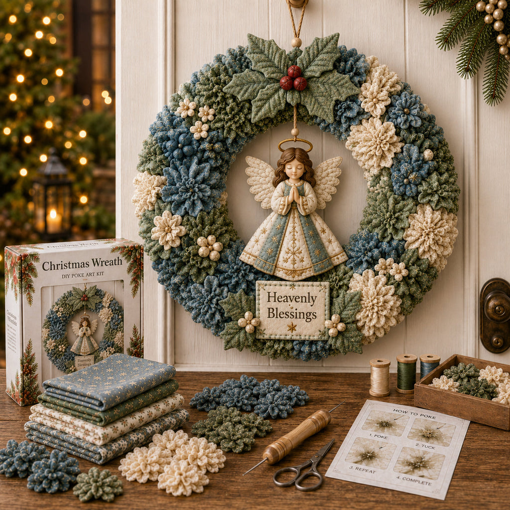 🎄 3D Fabric Poke Wreath DIY Kit