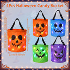 Glow-in-the-Dark Halloween Candy Buckets - LED Trick-or-Treat Bag