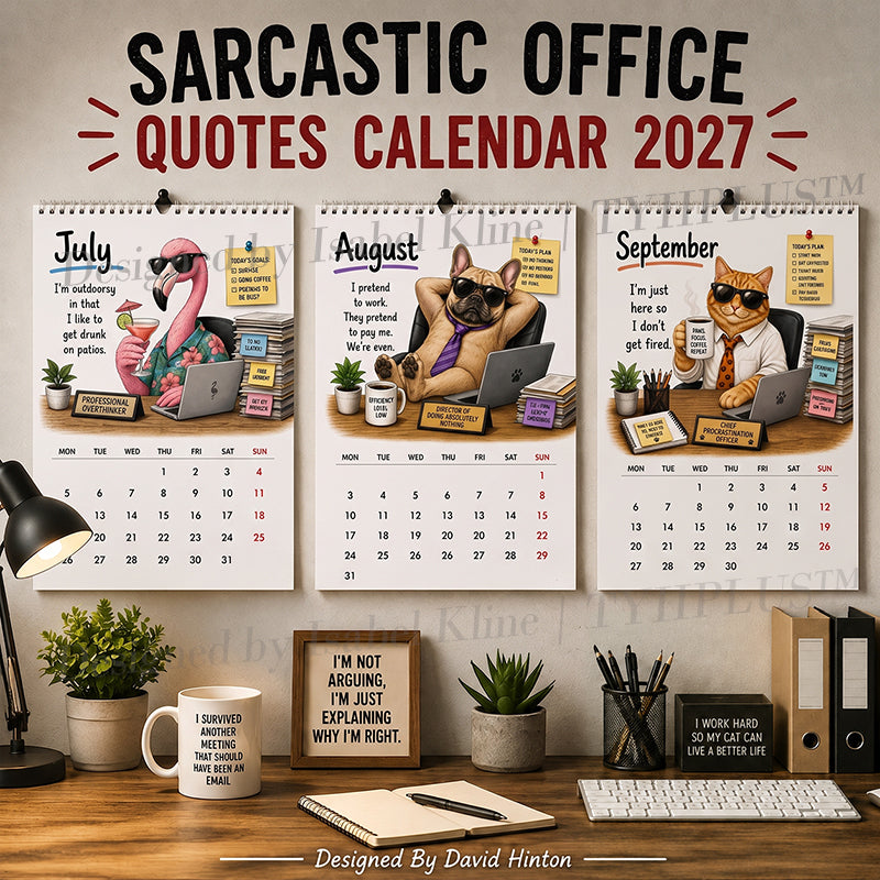 😏 Sarcastic Office Quotes 2027 Wall Calendar