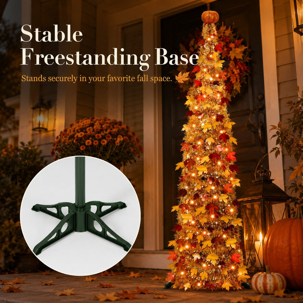 5-Foot Lighted Pop-Up Fall Tree