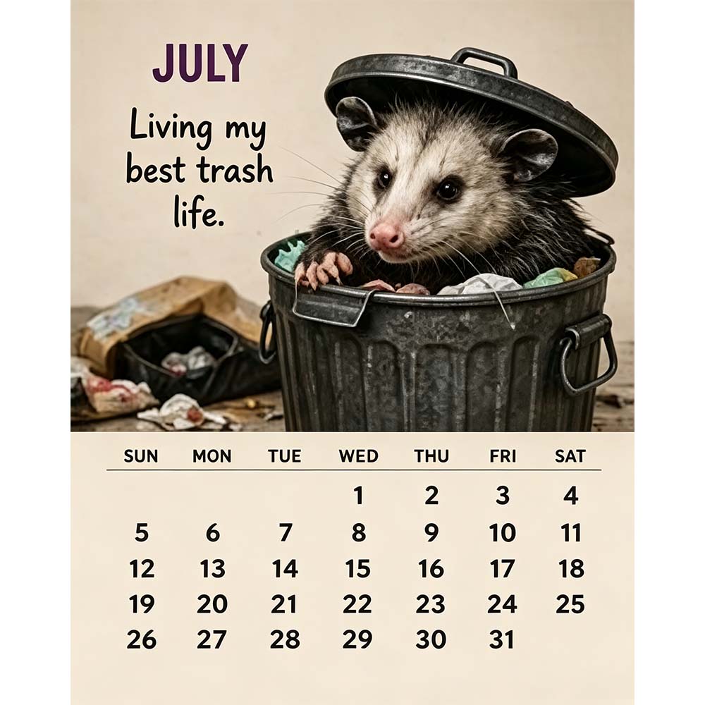 🐭2027 Opossum Calendar - 12 Months of Moods