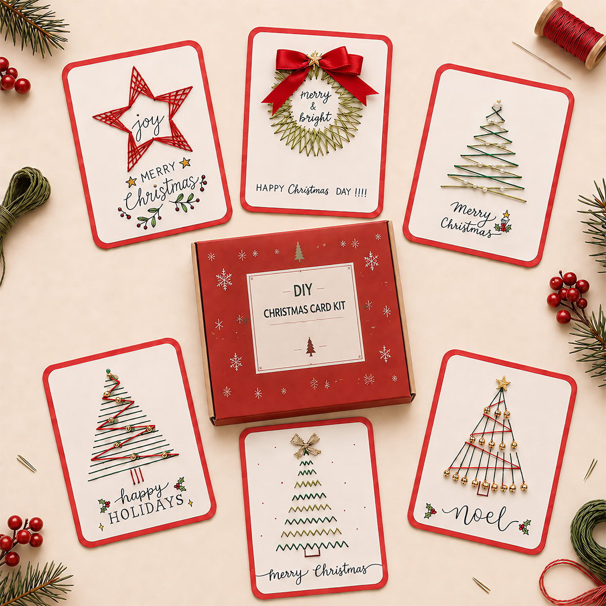 🎄 Merry & Bright Christmas DIY Kit – 6-Piece Set