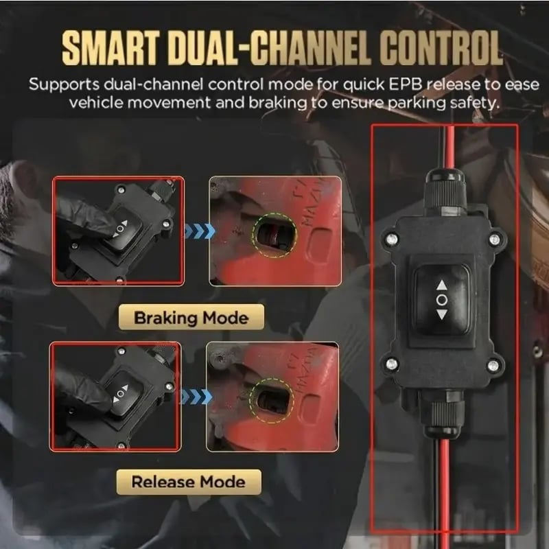 🔥Universal EPB Emergency Release Tool – 40A Fuse & Dual-Channel Forward/Reverse Control for Electronic Parking Brake
