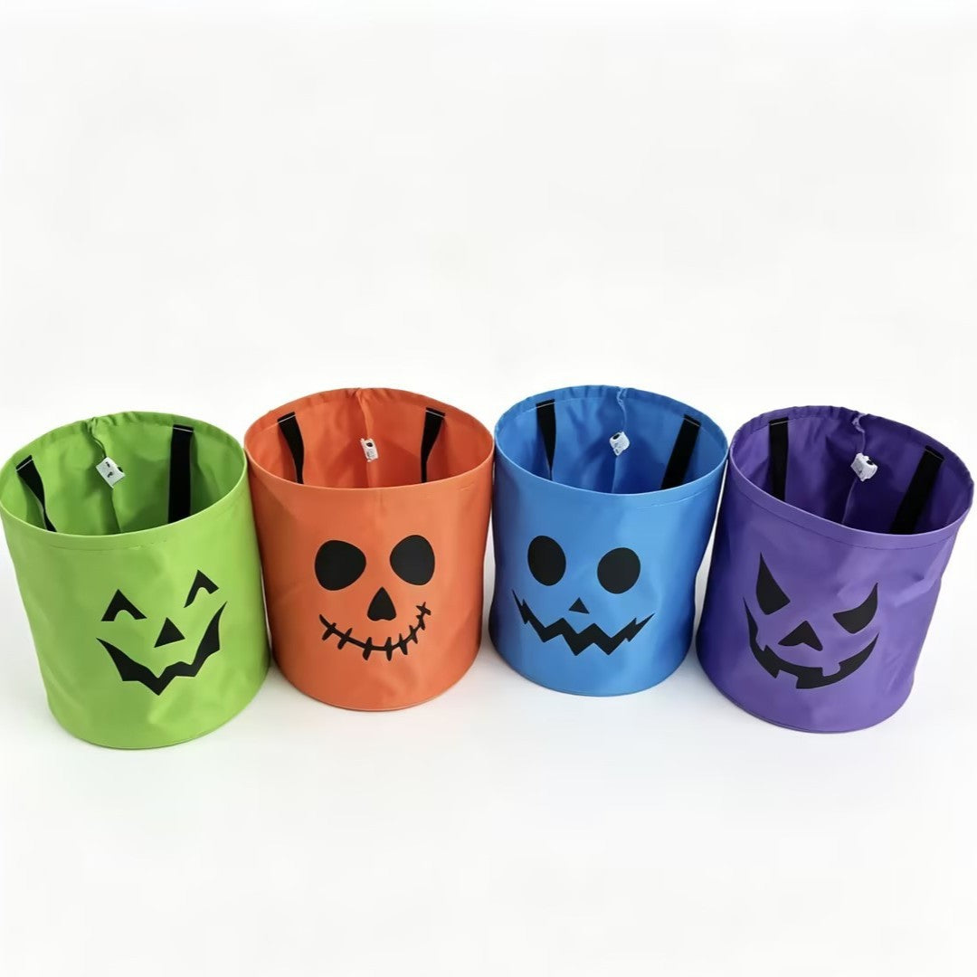 Glow-in-the-Dark Halloween Candy Buckets - LED Trick-or-Treat Bag