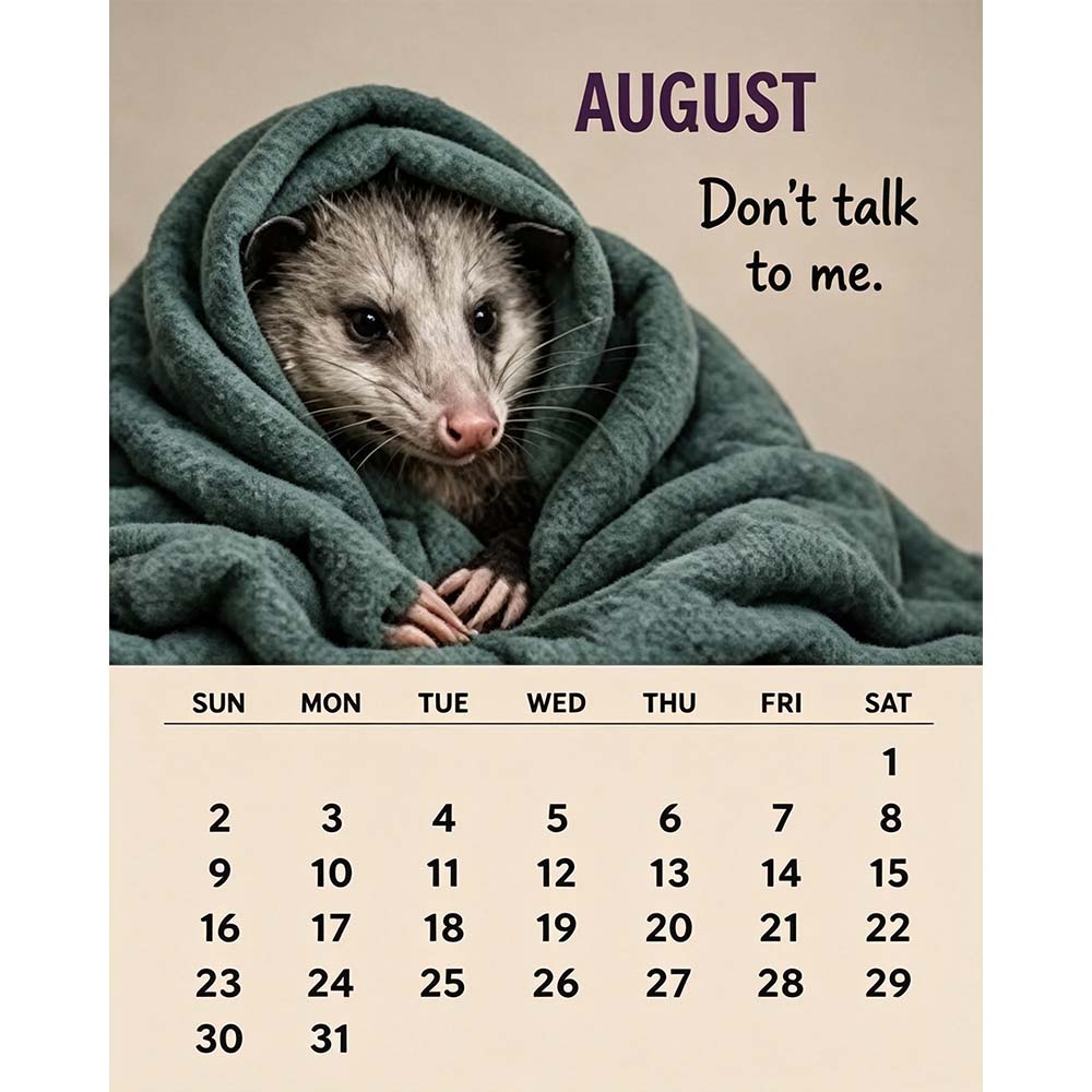 🐭2027 Opossum Calendar - 12 Months of Moods