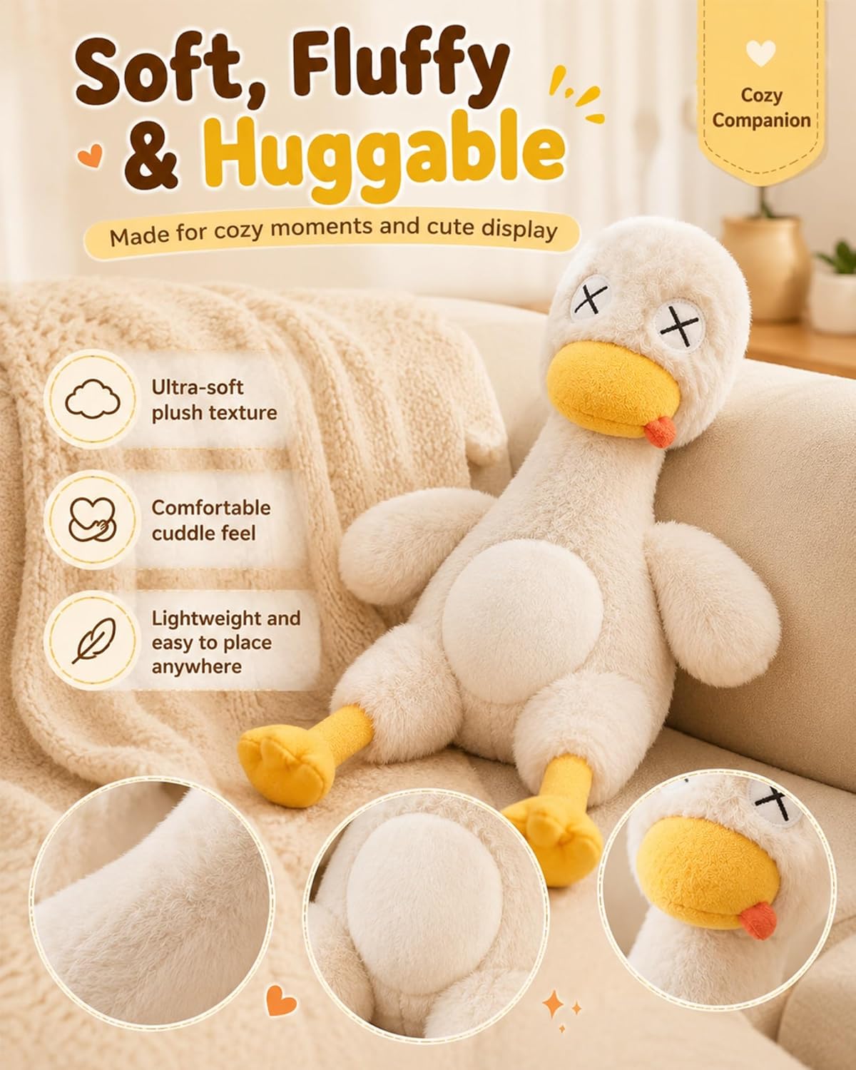 Magnetic Rage Duck, Detachable Duck Plush Toy with a Plush Knife