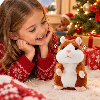 🐹 Talking Hamster Plush – repeats whatever you say, auto head-shaking, hilarious fun for kids & adults🎁
