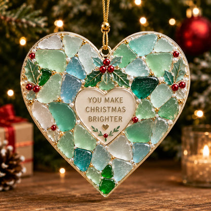 🎄🌊 Sea Glass Christmas Blessing Ornaments
